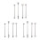 3Ensembles Décorations Oreilles Barbell Argent Acier 3