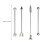 3Ensembles Décorations Oreilles Barbell Argent Acier 6