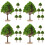 24Pcs Miniature Landscape Trees Green Artificial Craft Ornaments 7