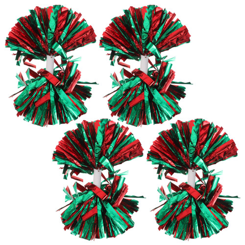 4Pcs Durable Cheerleading Pom Poms with Comfortable Baton Handles