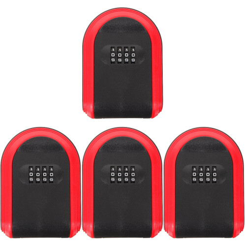 4Pcs Red Key Locker ABS Lock Box with Code for Home and Construction 2