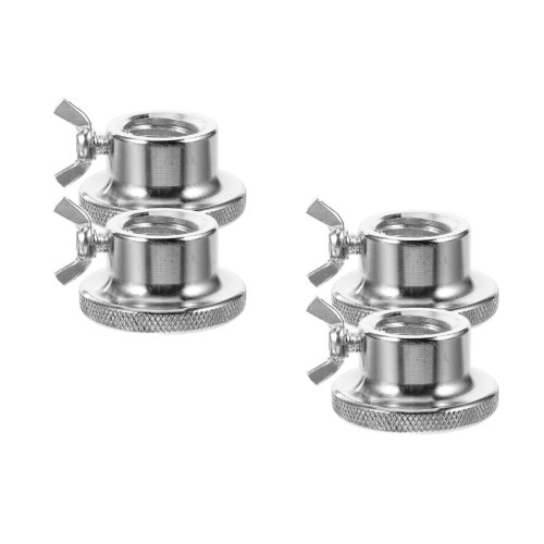 4Pcs Metal Barbell Lock Collars Screw Double Lock Silver Exercise Nuts 1