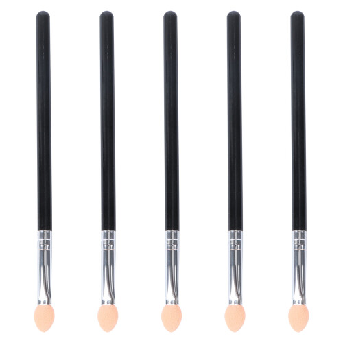 15Pcs Professional Eye Makeup Sponge Brushes with Latex Tips Black Set