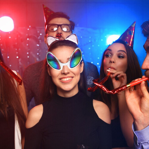 5Pcs Silver Funny Costume Glasses Prop Practical PP Eyewear Accessory 2