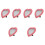 6Pcs Small Pink Heart Shaped Makeup Mirrors for Desktop and Wall 5