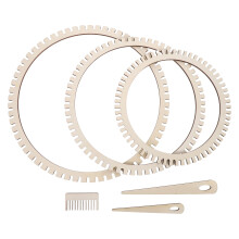 18Pcs Wood Knitting Loom Kit Beige Weaving Tools for Beginner Craft