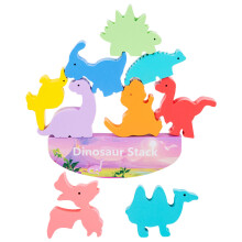 4Sets Dinosaur Cartoon Wooden Blocks Toddler DIY Educational Toy