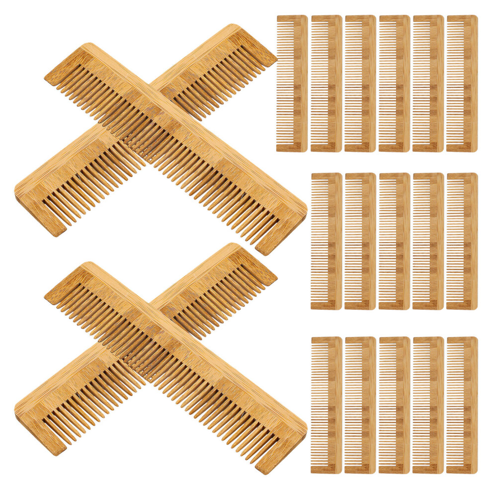 Ohphcall 48Pcs Bamboo Hair Combs For Home Use Brown Wide Tooth Styling