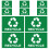 50Pcs Weather Resistant Green Vinyl Trash Can Classification Stickers 1