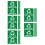 50Pcs Weather Resistant Green Vinyl Trash Can Classification Stickers 8