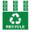 50Pcs Weather Resistant Green Vinyl Trash Can Classification Stickers 2