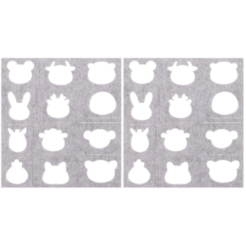 2Pcs Durable Wool Felt Molds Grey Handmade Felting Craft DIY Templates 2