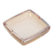 4Pcs Square Glass Ashtray Light Brown - Modern Decorative Home Office