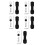 5Pcs Motorcycle Mirror Extenders Aluminum Alloy Rearview Adapter Kit 6