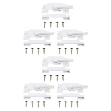 6Sets White Sliding Window Latch Zinc Alloy Sash Lock with Cam Action