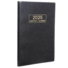 5Pcs 2025 Planners Black PU Hardback Academic Weekly Planner