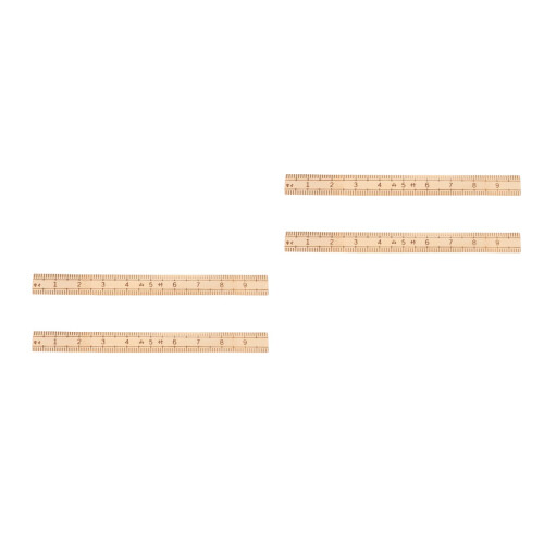 4Pcs Multi-Use Wood Sewing Ruler Orange Tailor Measurement Craft Tool 2
