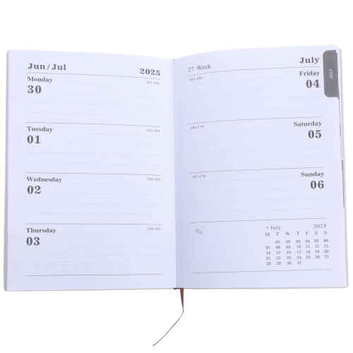 5Pcs 2025 Planners Black PU Hardback Academic Weekly Planner 1
