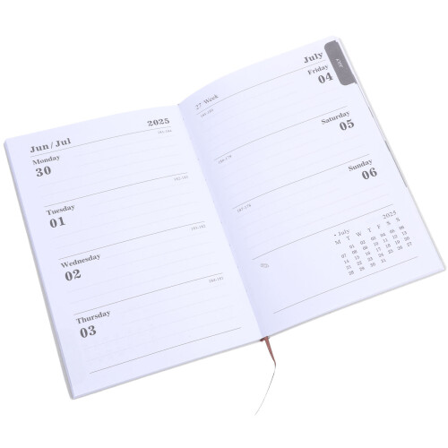 5Pcs 2025 Planners Black PU Hardback Academic Weekly Planner 2