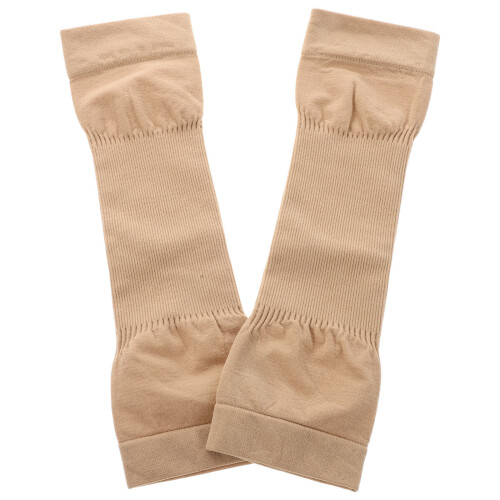 2Pairs Beige Elbow Compression Sleeves for Men Elastic Arm Support 2