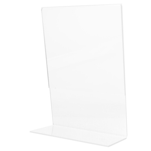 10Pcs Acrylic Transparent L-Shaped Display Stands for Menu and Ads 2