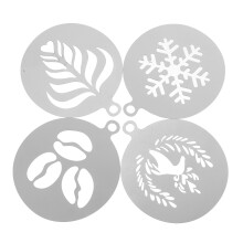 20Pcs Stainless Steel Coffee Stencils for DIY Crafts Silver Latte Art