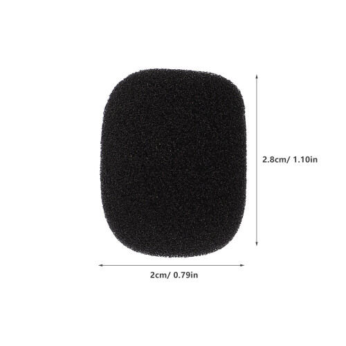 300Pcs Black Sponge Lapel Mic Covers Windproof Microphone Protectors 2