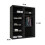 MN Furniture Sliding Mirror Wardrobe Shelves Black/Votan 150cm 2