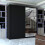 MN Furniture Double Door Sliding Mirror Wardrobe Black 200cm 1
