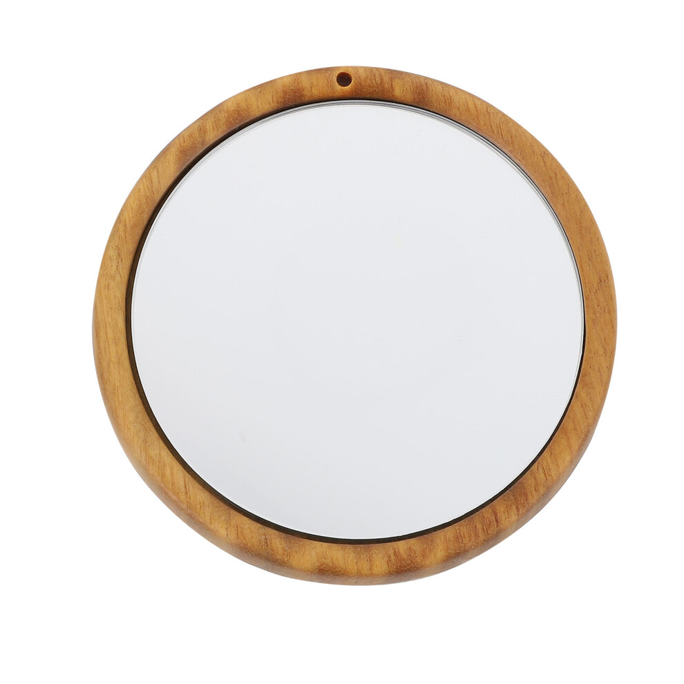 Villcase Brown 2Pcs Delicate Mini Makeup Mirror Portable Travel Use