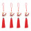 4Pièces Décorations Dragon Rouge Alliage Zinc Coton 4
