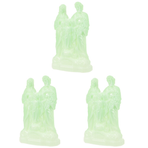 3Pièces Statue Décorative En Vert Clair 2