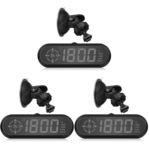 3Pièces Compteur Auto Digital Noir Hud Affichage Sécuritaire 1