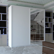 (White, 200cm) MN FURNITURE Latin Modern 2 Door Sliding Wardrobe with Mirror