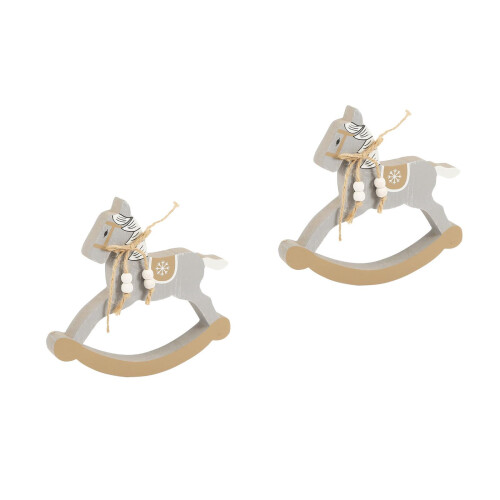 2Pièces Décorations Mini À Bascule En Bois Cadeau Enfant 2