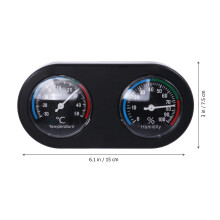 2Pièces Thermomètre Hygromètre Noir Compact Pour Boîte Terrarium