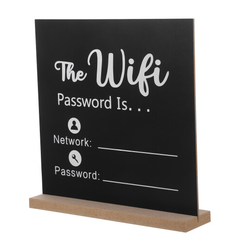 5Pièces Plaques WiFi Bois Noires - Password Maison Pro 2