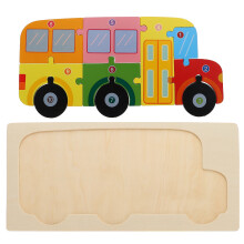 2Pièces Puzzle Bois Bus Jouet Educatif Pour Tout-Petits