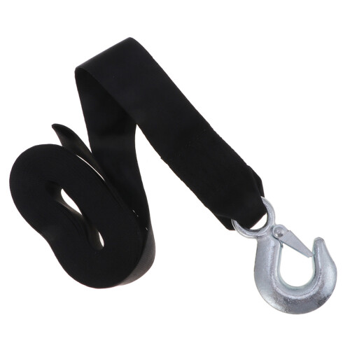 2Pièces Treuil Remorque Noire En Polyester Avec Crochet Sécurisé 1
