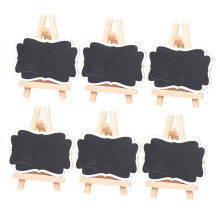 18Pcs Black Wooden Mini Chalkboards Message Boards for Home Decoration