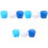 9Pcs Plastic Denture Case Portable Leak Proof White Blue Storage Box 8