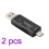 2Pcs Compact Black Usb2.0 Micro USB Type-C Memory Card Reader 5