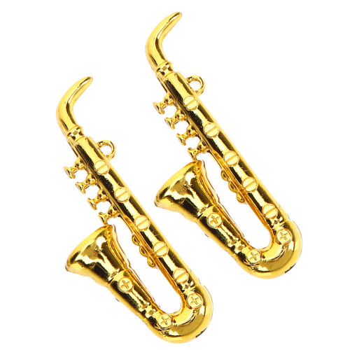 4Pcs Small Golden Plastic Saxophone Models Decorative Mini Instruments 2