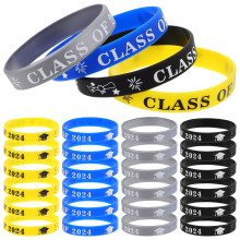 96Pcs Soft Silicone Bracelets for Graduation Class of 2024 Celebration