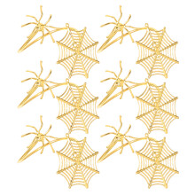 12Pcs Metal Halloween Spider Napkin Ring Holders Golden Spooky Design