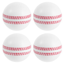 4Pcs Durable PU Soft Cricket Balls White for Youth Indoor Outdoor Play