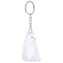 2Pcs Transparent Cat Shape Pet Hair Collector Keyring ABS Portable Box