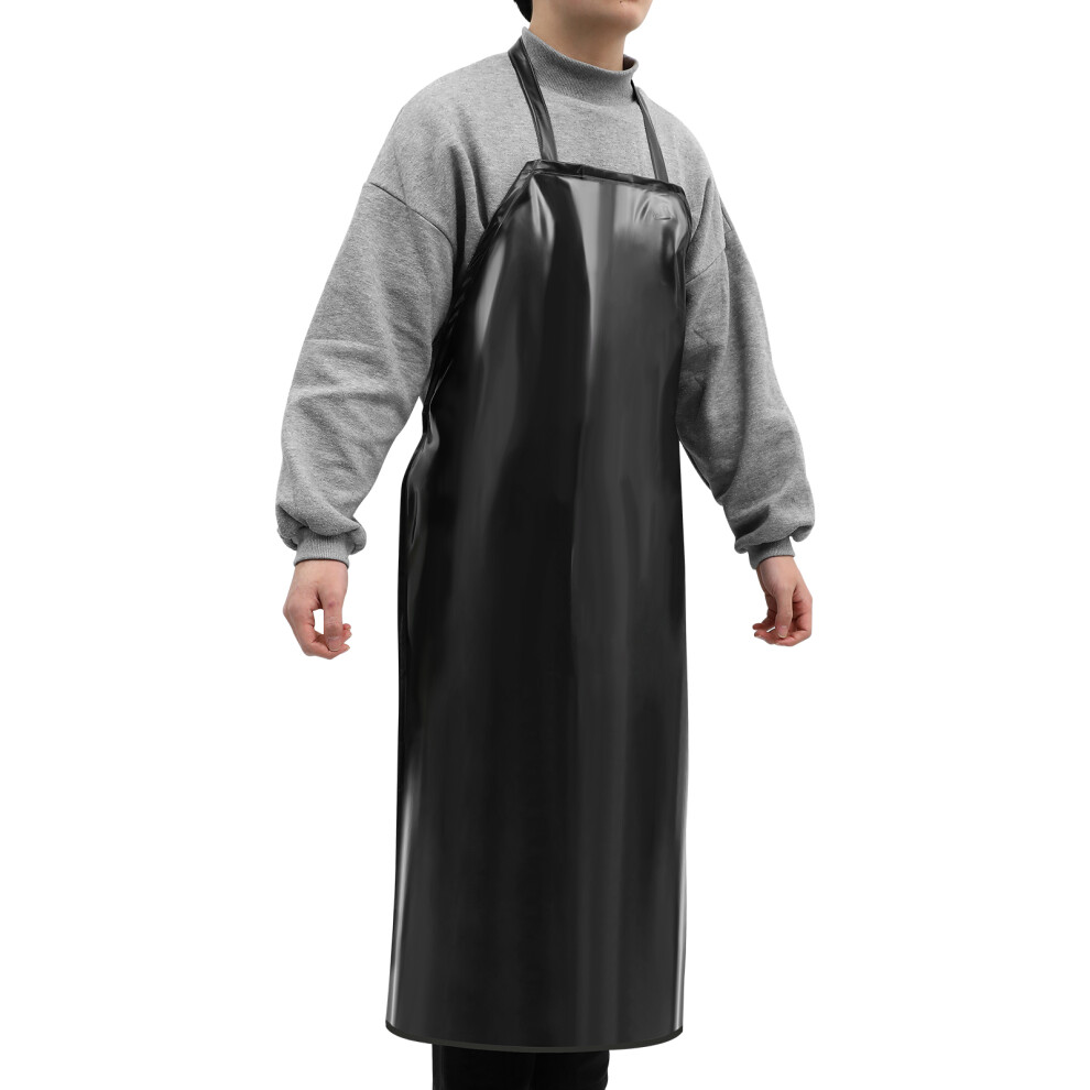 3Pcs Heavy Duty Black Pvc Kitchen Apron Waterproof Halter Neck Bib 3272744692378