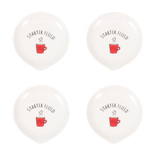 4Pcs Assorted Color Ceramic Spoon Holder Smooth Touch Utensil Rest 2