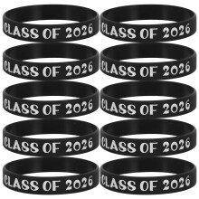 50Stk Graduation 2026 Silikon Armband Schwarz Party Feier Accessoire